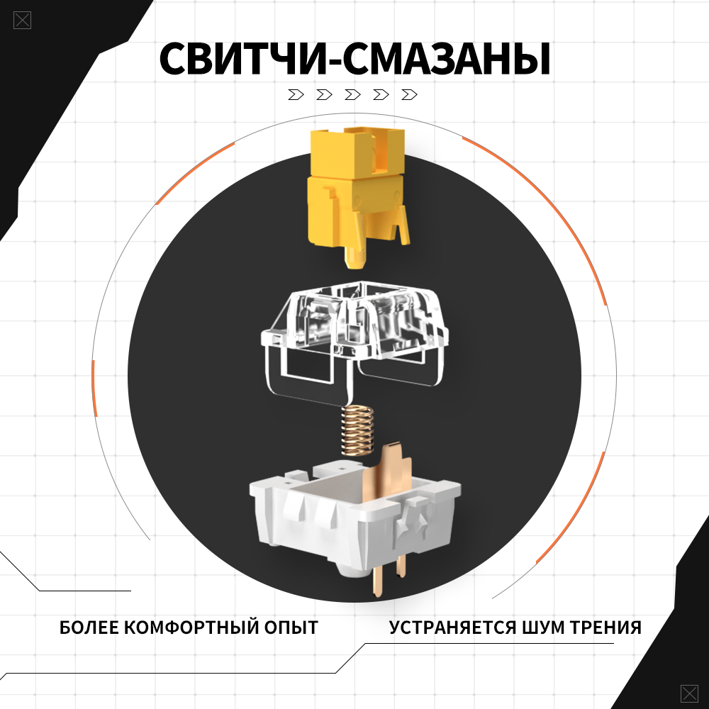 ZA68 мини игровая клавиатура механическая с подсветкой 65%